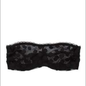 Aerie Dot Mesh Underwire Bandeau Black 32A